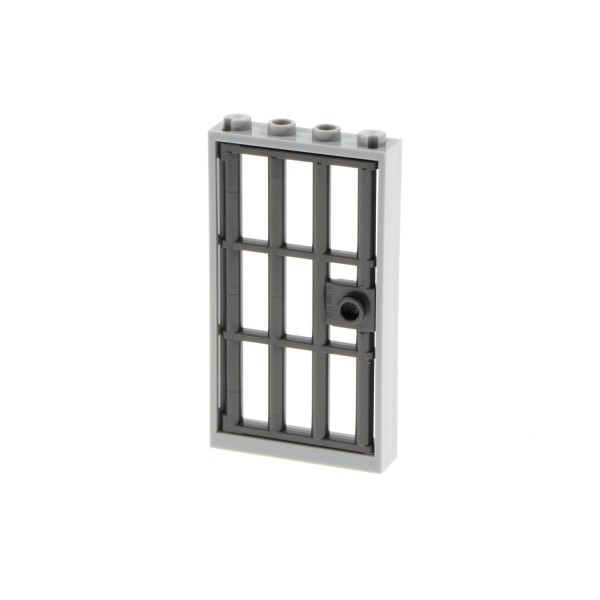 1x Lego Tür Rahmen 1x4x6 neu-hell grau Gitter dunkel perl grau 60621 60596