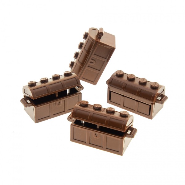 4x Lego Schatz Truhe 2x4 braun Container mit Schlitz Kiste Deckel 4739 4738ac01