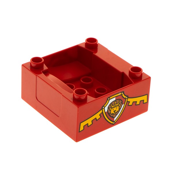 1x Lego Duplo Kabine rot 4x4 Zug Aufdruck Löwe Schild Container 98456pb04