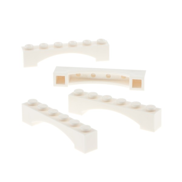 4 x Lego Bogenstein 1x6x1 weiß rund Bogen erhöht Brücke Burg Tor 4620761 92950