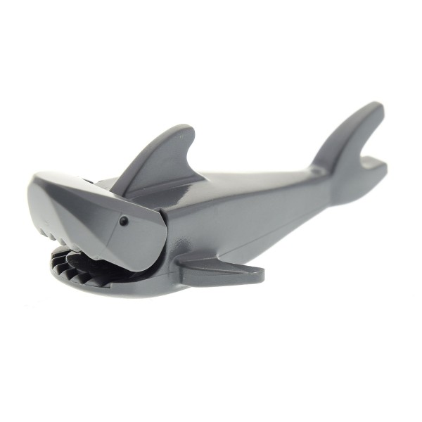 1x Lego Tier Fisch Hai 4x8x3 neu-dunkel grau Nase rund ohne Kiemen 87587 2547c03