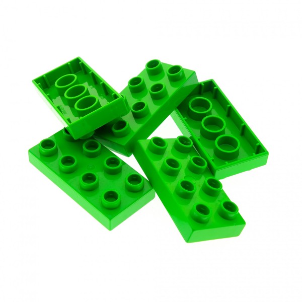 5x Lego Duplo Bau Platte 2x4 Bright hell grün Stein für Set 6157 5814 40666