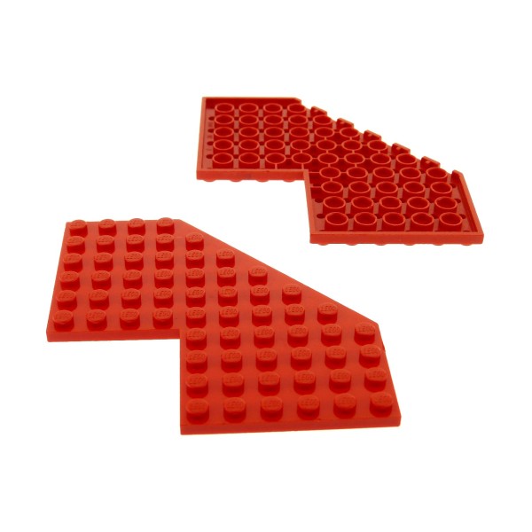 2x Lego Bau Platte rot 10x10 Winkel Platte Ausschnitt 4x4 Set 6959 6939 2401