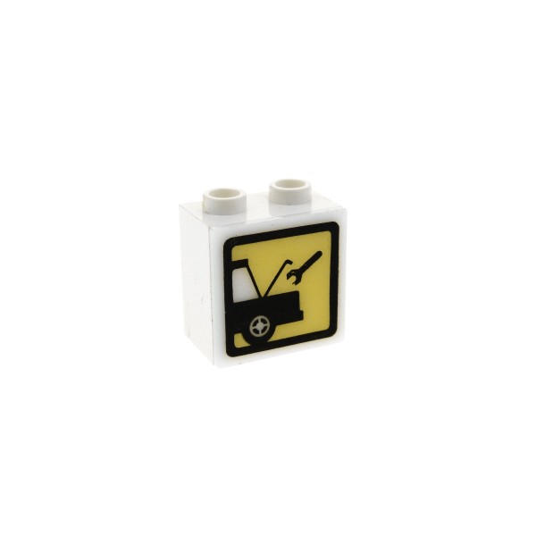 1x Lego Lichtstein Gehäuse weiß 2x2 gelb Auto Reparatur 2383 2384pb02 2383c02