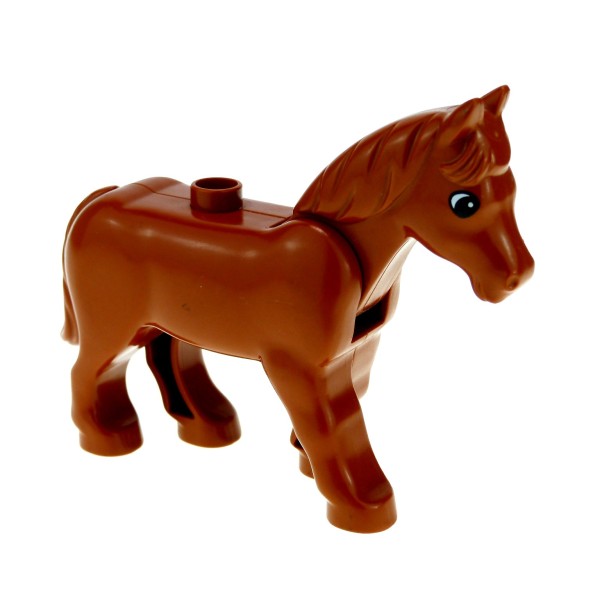 1x Lego Duplo Tier Pferd dunkel orange braun Stute Hengst Zirkus horse02c01pb03