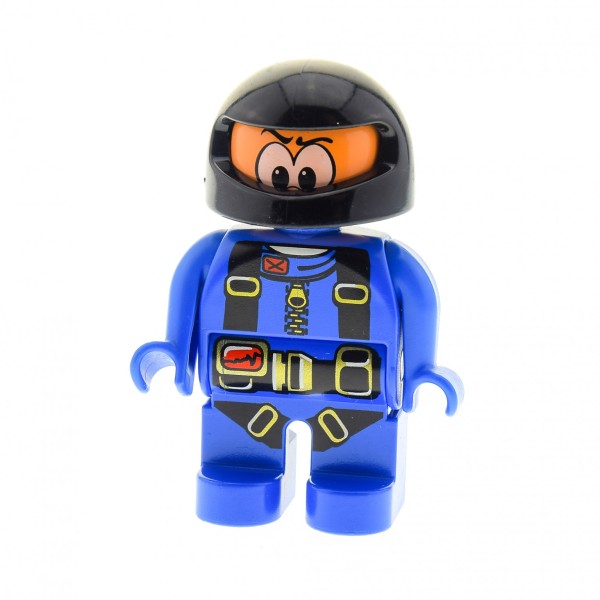 1x Lego Duplo Figur Mann blau Helm schwarz Action Wheeler Toolo 4555pb026