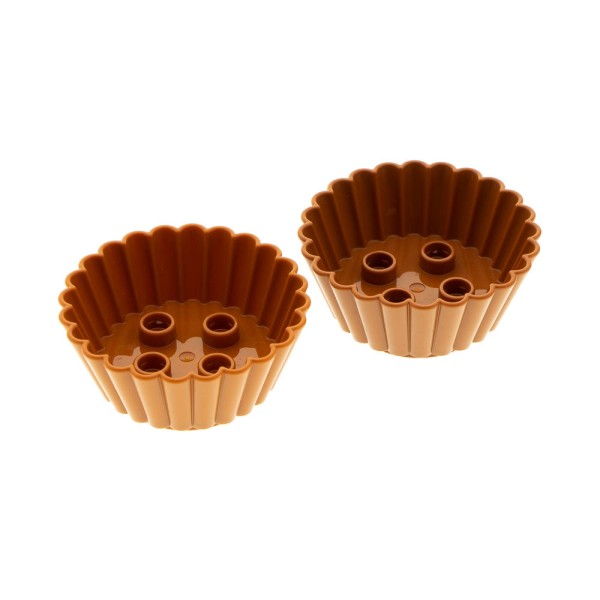 2x Lego Duplo Cupcake Muffin Kuchen Form dunkel orange 45024 18805 98215 