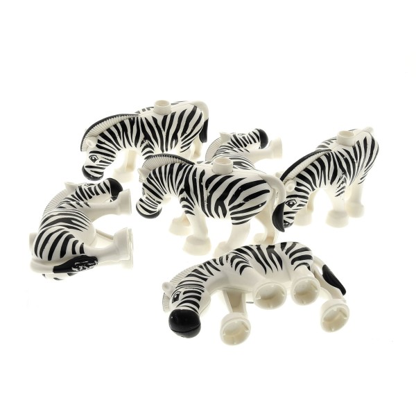 Lego Duplo Tier 2 X Zebra schwarz weiss Mähne aufrecht Zoo 4281524 4415c01pb01 a