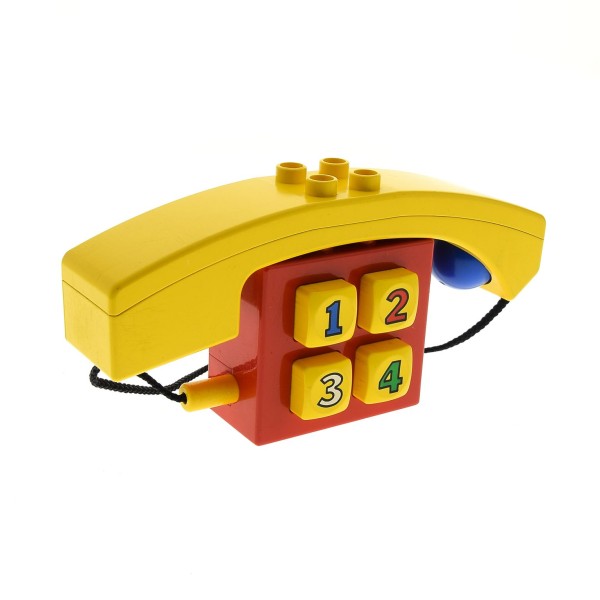 1x Lego Duplo Primo Baby Telefon Hörer B-Ware abgenutzt rot gelb dupphonec01
