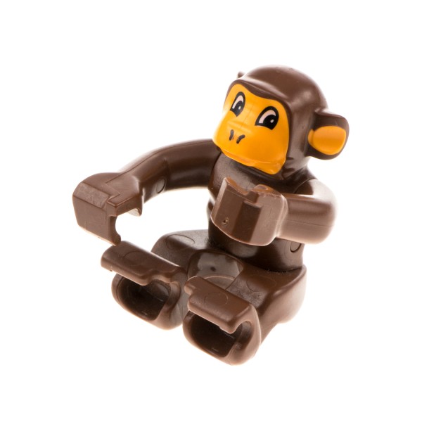 1x Lego Duplo Tier Affe braun Gesicht hell orange Zoo Zirkus Schimpanse 2281px1