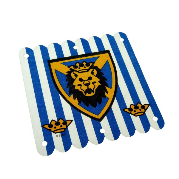 1x Lego Stoff Fahne B-Ware abgenutzt 16x16 blau weiß Löwe Banner 6098 x58px1