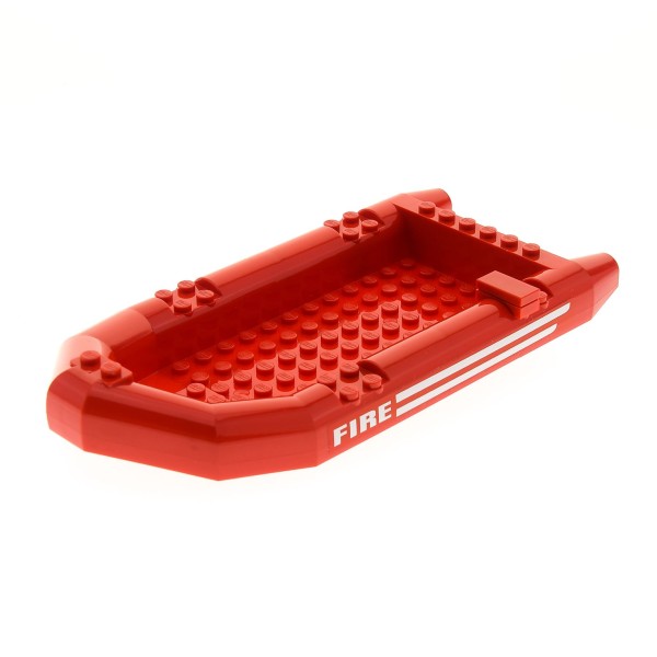 1x Lego Boot 21x10x3 rot Schlauchboot groß Schiff Feuerwehr FIRE 7213 62812pb03
