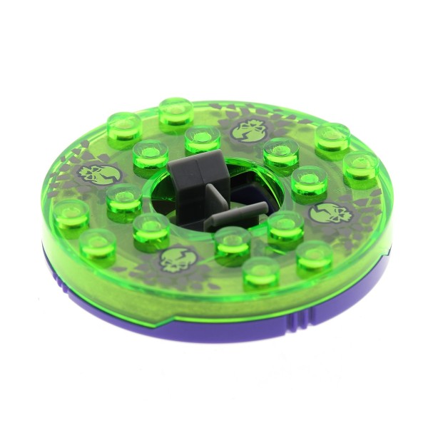 1 x Lego System Ninjago Spinner rund gewölbt 6x6 transparent grün violette Totenkopf Glow in the Dark mit Gleitstein Set 2174 2521 4633933 bb493c11pb01