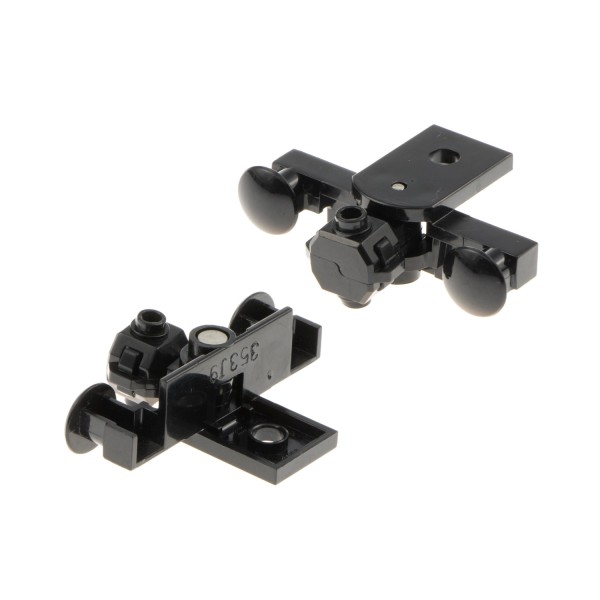 2x Lego Eisenbahn Puffer schwarz Magnet flacher Boden Zug 4589495 91994 91968c01