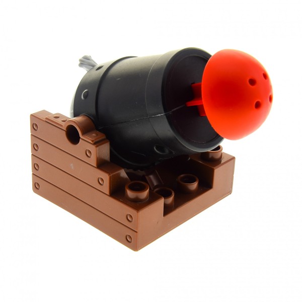 1 x Lego Duplo Kanone Halter reddish rot braun 4x4 Kanonen Rohr schwarz Pfeil Geschoss rot 4 Löchern Set Boot Schiff 54043b 54848c01 54849