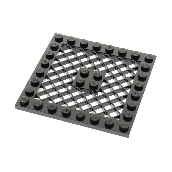 1x Lego Gitter Bau Platte 8x8 schwarz Bodenplatte ohne Loch 4299016 4151