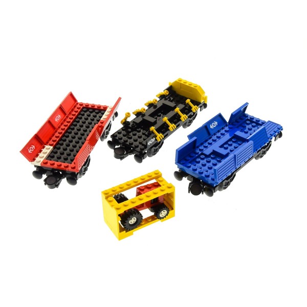 1 x Lego System Teile Set Modell 4563 Güter Waggon's für 9 Volt Elektrische Eisenbahn Zug Load and Haul Railroad incomplete unvollständig 