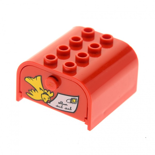 1x Lego Fabuland Briefkasten rot 4x4 Klappe Vogel Mickey Maus 33326pb01 33325