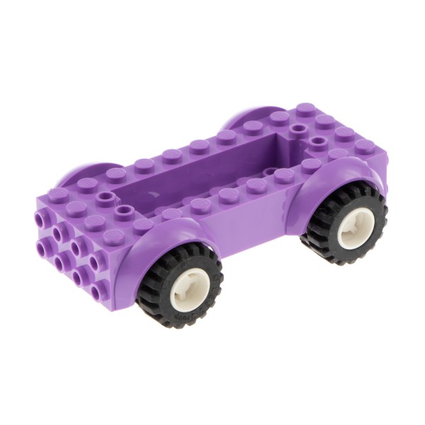 1x Lego Fahrgestell 5x10x2 medium lavendel Kotflügel Rad weiß Auto 11650c02