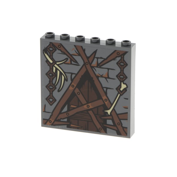 1x Lego Panele 1x6x5 neu-dunkel grau Wand Tür verbarrikadiert 79014 59349pb085