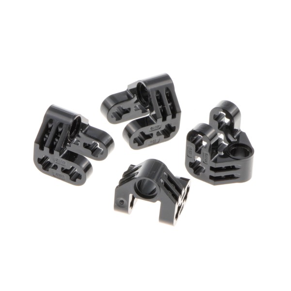 4x Lego Technic Achsen Pin Verbinder schwarz Winkel Kreuz Loch 92907 42193