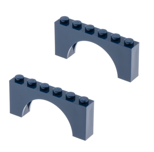 2x Lego Bogenstein 1x6x2 dunkel blau Bögen rund Bogen Brücke Tor 4296096 3307
