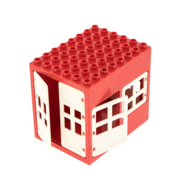 1x Lego Duplo Gebäude Stall 6x8x6 B-Ware abgenutzt rot weiß 2205 2206 2209 2210