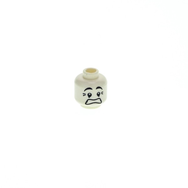 1x Lego Figur Kopf Minifiguren Pantomime weiß ängstlich col025 3626bpb0455