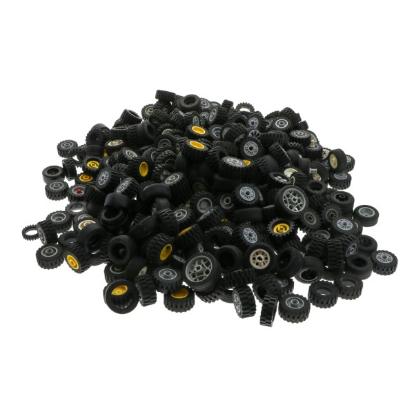 2,66 kg Lego Räder Reifen Felgen schwarz Auto Rad Achsen verschiedene Formen