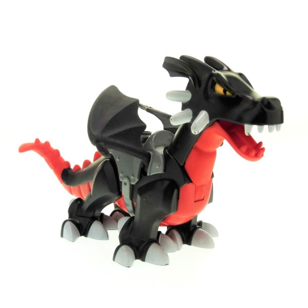1x Lego Duplo Tier Drachen B-Ware abgenutzt schwarz rot groß Dragon 5334c01pb02