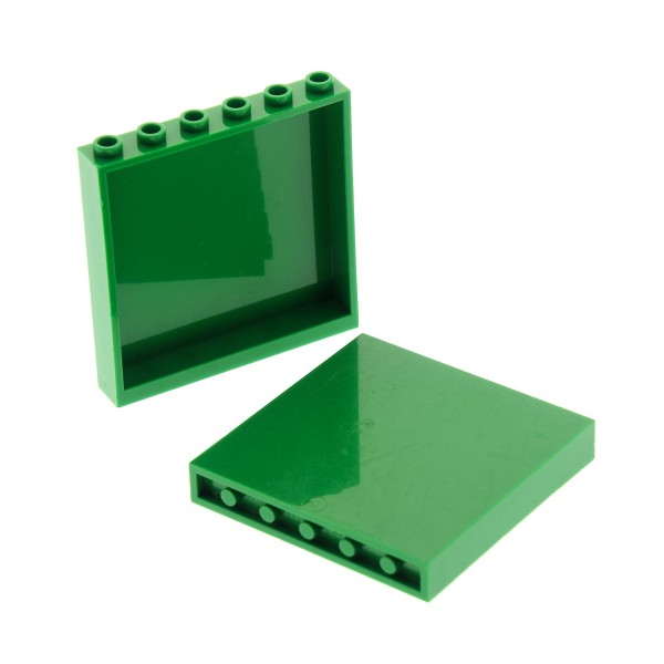 2x Lego Mauerteil grün 1x6x5 Wand Element Panele Set 7994 4506695 59349