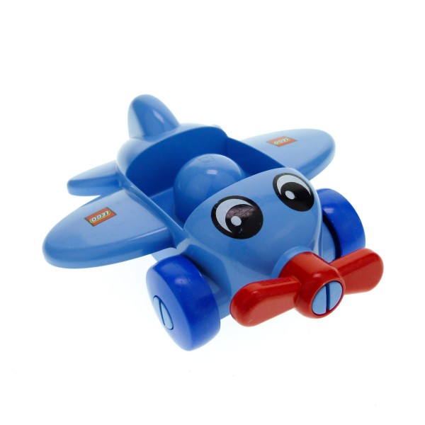 1x Lego Duplo Primo Flugzeug B-Ware abgenutzt medium hell blau 31639c02pb01