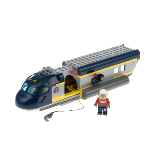1x Lego Set City Tiefsee Bergungs Helikopter 60093 blau 1 Figur unvollständig