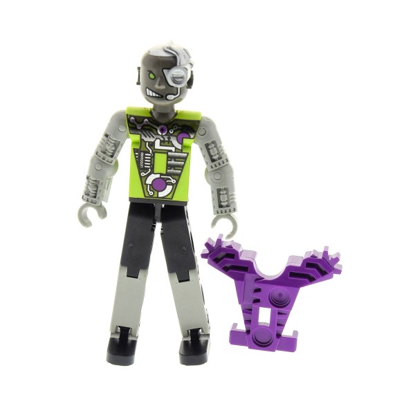 1x Lego Technic Figur Cyborg grau grün Brustpanzer violett 32281 8305 tech035a