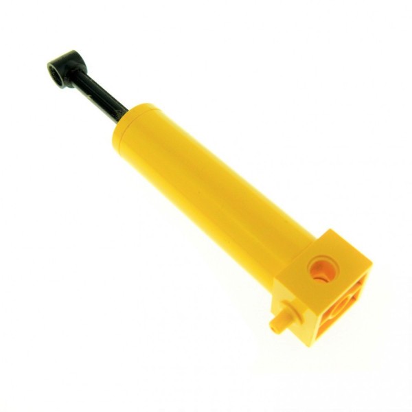 1 x Lego Technic Pneumatic Zylinder B-Ware abgenutzt gelb schwarz 64 mm Pumpe groß lang Kolben geprüft 4689c01