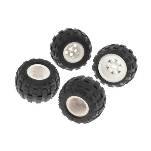 4x Lego Technic Rad B-Ware abgenutzt 43.2x28 S schwarz Felge Reifen 6580ac01