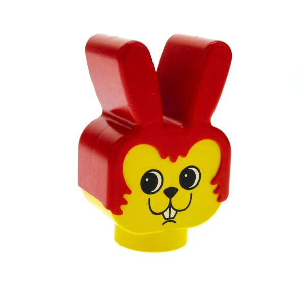 1x Lego Duplo Primo Baby Tier Kopf Hase gelb rot Bau Stein dupbunnyheadpb2