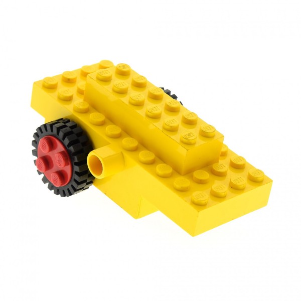 1x Lego Aufzieh Motor B-Ware beschädigt gelb mit Räder Rad Felge 3634 bb0046