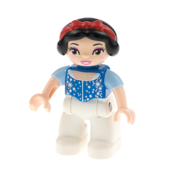 1x Lego Duplo Figur Frau Prinzessin Schneewittchen Hose weiß blau 47394pb148