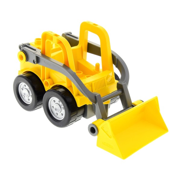 1x Lego Duplo Fahrzeug Frontlader mit Schaufel gelb neu-dunkel grau 41927c01