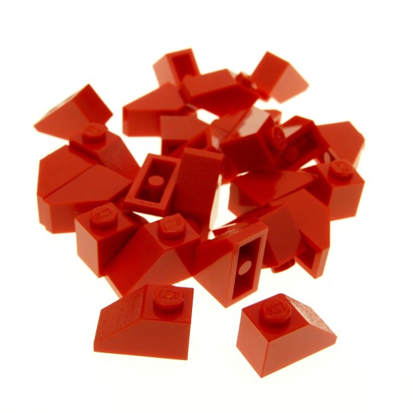 25x Lego Dachstein 2x1 B-Ware abgenutzt rot schräg 4121934 6270 35281 3040