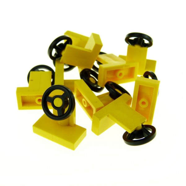 10x Lego Auto Lenkrad 1x2 gelb klein Steuer Rad Lenker 9553 3828c01 3829c01