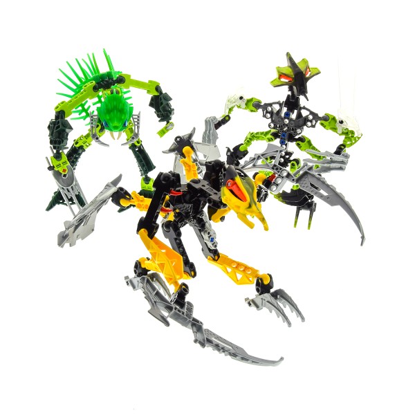 3 x Lego Bionicle Figuren Set Modell Technic Barraki 8920 Ehlek Mistika 8695 Gorast 8696 Bitil incomplete unvollständig 