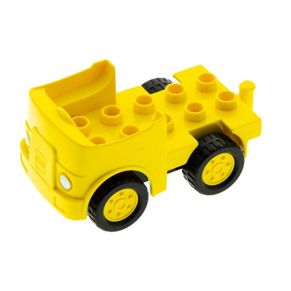 1x Lego Duplo Bau Fahrzeug Auto LKW gelb Räder Felge gelb 12591c02 95462pb02