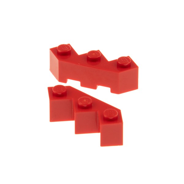 2x Lego Bau Stein modifiziert 3x3x1 rot drei Ecken Facetten Zinne 246221 2462