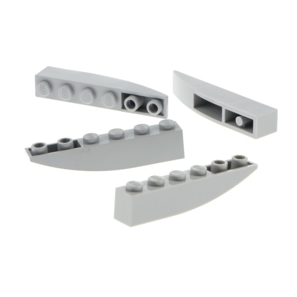 4x Lego Schrägstein gebogen 6x1 neu-hell grau invertiert 6132260 500 41763 42023