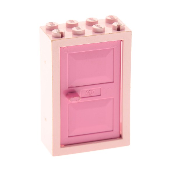 1 x Lego System Tür Rahmen pink 2x4x5 Tür Blatt medium dunkel rosa Haustür (4130 / 4131) Set 1688 345 4130c04