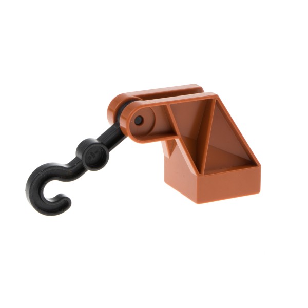 1x Lego Duplo Haken B-Ware abgenutzt 2x2 schwarz Kran Arm dunkel orange 2222c01