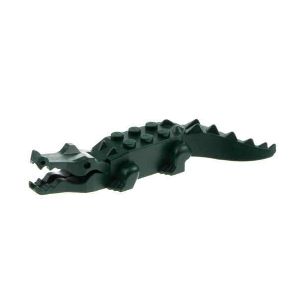 1x Lego Tier Krokodil dunkel grün 8 Zähne Alligator Kaimane 6028 6027 6026c01