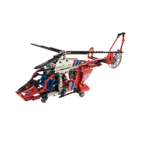 1x Lego Technic Set 8068 Rescue Helicopter LK-8068 rot weiß unvollständig